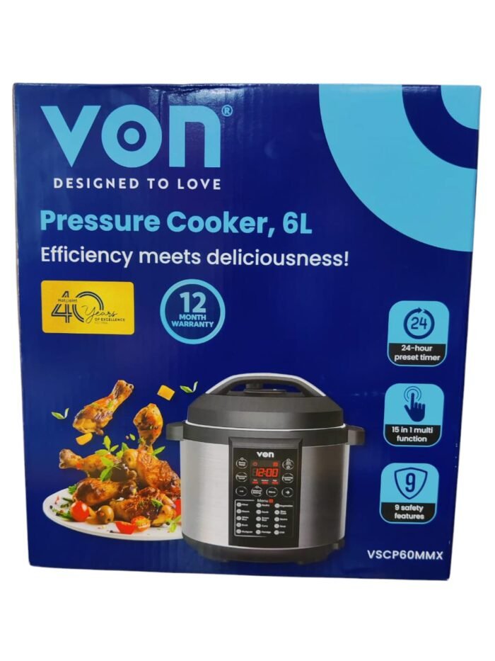 VON 6 Litres Electric Pressure Cooker - Image 3