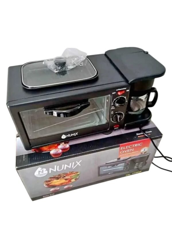 Nunix 3 in 1 breakfast maker with coffee maker and oven - Image 3