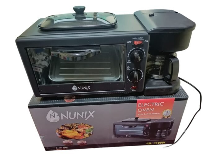 Nunix 3 in 1 Breakfast Maker with Coffee Maker and Oven