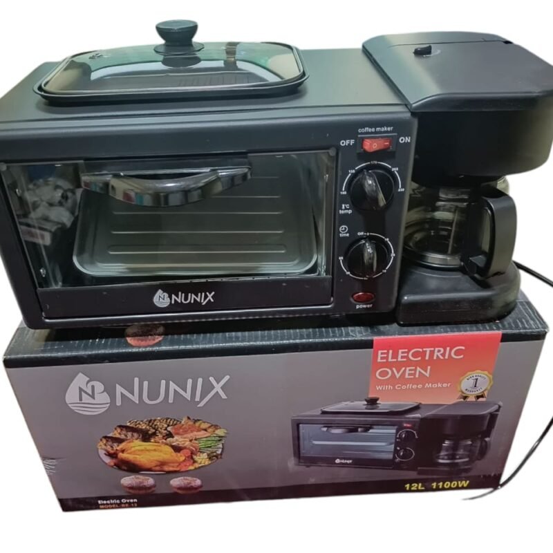 Nunix 3 in 1 Breakfast Maker with Coffee Maker and Oven