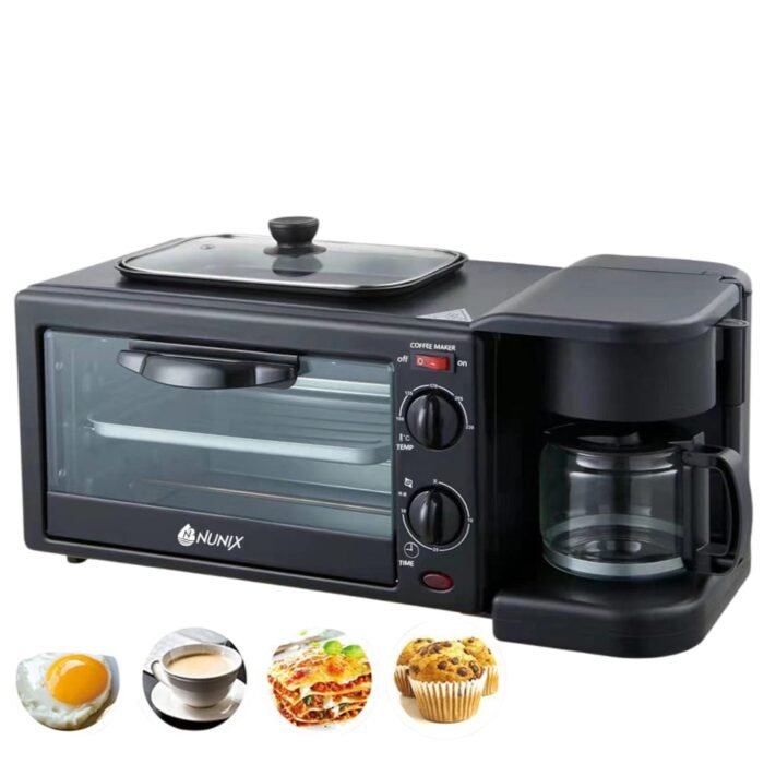 Nunix 3 in 1 Breakfast Maker with Coffee Maker and Oven - Image 2