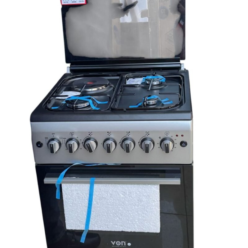 VON 58cm x 58cm Standing Cooker 3 Gas + 1 Electric Hotplate with Electric Oven