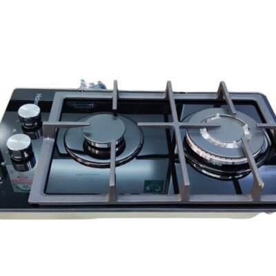 Haier 2 burner built-in cooker – black glass