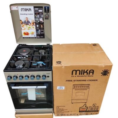 Mika standing cooker 50 by 60 3 gas plus 1 rapid hotplate electric oven